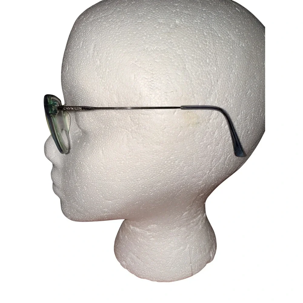 Calvin‎ Klein Womens Teal Blue Eyeglass FRAMES ONLY Metal Temple Frames CK Logo